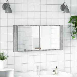 LED koupelnová skříňka se zrcadlem šedá sonoma 100 x 12 x 45 cm