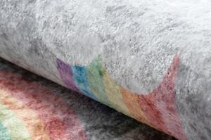 Dywany Luszczow Dětský kusový koberec JUNIOR 52063.801 pratelný Duha, mraky pro děti protiskluz, šedá Rozměr koberce: 160 x 220 cm