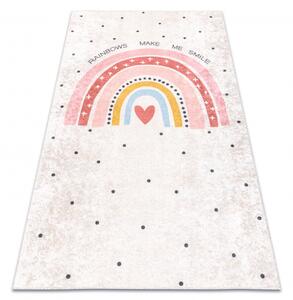 Dywany Luszczow Dětský kusový koberec JUNIOR 51300.802 pratelný Duha, tečky pro děti protiskluz, béžový Rozměr koberce: 160 x 220 cm