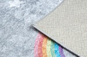 Dywany Luszczow Dětský kusový koberec JUNIOR 52063.801 pratelný Duha, mraky pro děti protiskluz, šedá Rozměr koberce: 160 x 220 cm
