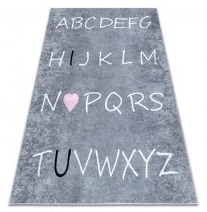 Dywany Luszczow Dětský kusový koberec JUNIOR 52106.801 pratelný Abeceda pro děti protiskluz, šedá Rozměr koberce: 120 x 170 cm