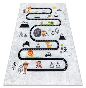 Dywany Luszczow Dětský kusový koberec JUNIOR 51490.802 pratelný Zvířata, ulice pro děti protiskluz, šedá Rozměr koberce: 120 x 170 cm