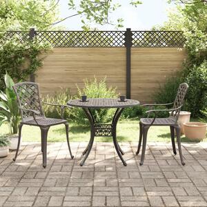 3dílný bistro set bronzový litý hliník