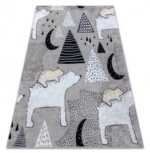 Dywany Luszczow Dětský kusový koberec JUNIOR 51974.802 pratelný Medvědi, zvířata pro děti protiskluz, šedá Rozměr koberce: 120 x 170 cm