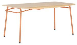 Oranžový dubový jídelní stůl Tabanda Troj 160x80 cm