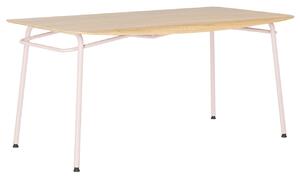 Růžový dubový jídelní stůl Tabanda Troj 160x80 cm