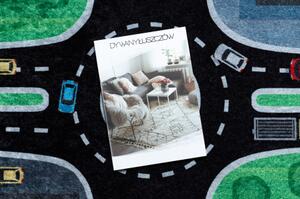 Dywany Luszczow Dětský kusový koberec JUNIOR 52052.802 pratelný Město, ulice pro děti protiskluz, zelená / černý Rozměr koberce: 160 x 220 cm
