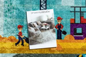Dywany Luszczow Dětský kusový koberec JUNIOR 52105.801 pratelný Staveniště, ulice pro děti protiskluz, modrý Rozměr koberce: 80 x 150 cm