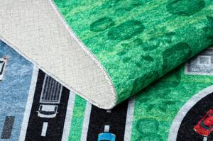 Dywany Luszczow Dětský kusový koberec JUNIOR 52052.802 pratelný Město, ulice pro děti protiskluz, zelená / černý Rozměr koberce: 80 x 150 cm