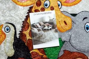 Dywany Luszczow Dětský kusový koberec JUNIOR 51595.801 pratelný kulatý Zvířata, Afrika pro děti protiskluz, šedá Rozměr koberce: 80 cm KRUH