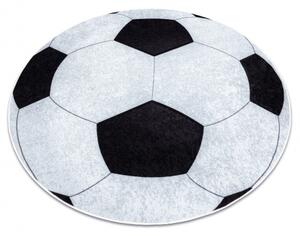 Dywany Luszczow Dětský kusový koberec JUNIOR 51553.802 pratelný kulatý Fotbal pro děti protiskluz, černý / bílá Rozměr koberce: 80 cm KRUH