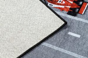 Dywany Luszczow Dětský kusový koberec JUNIOR 52108.801 pratelný Závod, formule 1 pro děti protiskluz, šedá Rozměr koberce: 120 x 170 cm