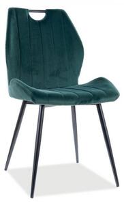 Jídelní židle Arco Velvet, zelená / černá