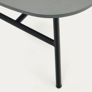 Šedý odkládací stolek Kave Home Bramant 60 x 60 cm s černou podnoží