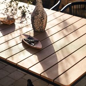 Rozkládací zahradní jídelní stůl z polywoodu Kave Home Canyelles 180/240 x 100 cm s černou podnoží
