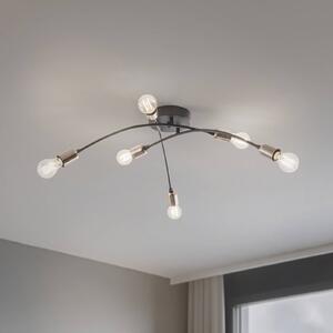Opviq Stropní světlo Banana, černé, kov, 67 cm, 6 žárovek, E27, stmívatelný, Černá, Obývací pokoj / jídelna, kov, Moderní