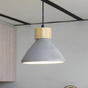 OSRAM Závěsné světlo CONCRETE WOOD, šedá, Ø 22 cm, beton, E27, stmívatelný, Hliník / šedá / zinek, Obývací pokoj / jídelna, Beton, Young lifestyle