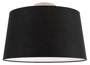 Moderní stropní svítidlo bílé s černým stínením 35 cm - Combi