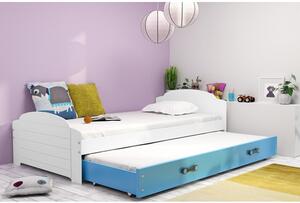 Výsuvná dětská postel LILI bílá 200x90 cm Modrá