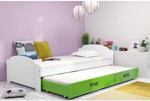 Dětská postel LILI s výsuvným lůžkem 90x200 cm - bílá Modrá