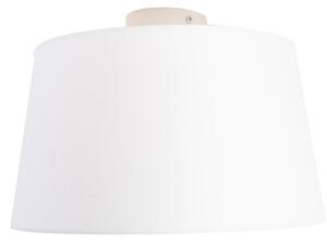 Stropní lampa s plátěným odstínem bílá 35 cm - bílá Combi