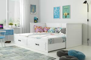 Výsuvná dětská postel HERMES bílá 200x80 cm