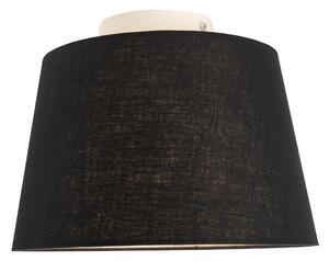 Stropní lampa s plátěným odstínem černá 25 cm - bílá Combi