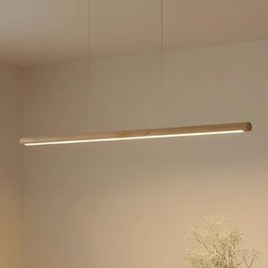 Lucande LED závěsné světlo Maruta, dřevo, paprsek, 120 cm, 3000K, Světlé dřevo, Obývací pokoj / jídelna, Dřevo, Moderní