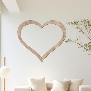 Dřevo života | Dřevěné srdce na zeď | Barva: Světlý dub | Rozměry (cm): 40x34