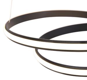 Designová závěsná lampa černá 55 cm včetně LED - Jeřabina