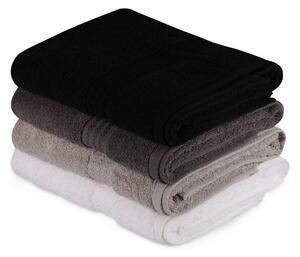 SADA OSUŠEK DO SPRCHY, 70/140 cm, černá, bílá, tmavě šedá, šedá 4dílné - Sady ručníků, Online Only
