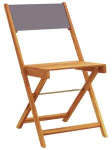 3dílný bistro set antracitový textil a masivní dřevo
