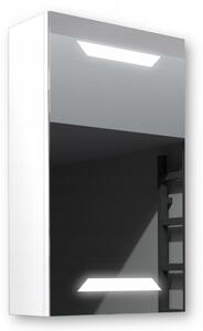 Dřevěná skříňka 40x70 LED zrcadlo Loki Bílá