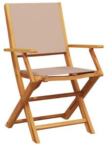 3dílný bistro set taupe textil a masivní dřevo