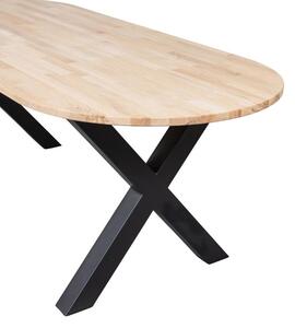 Hoorns Dubový oválný jídelní stůl Cletis 220 x 90 cm