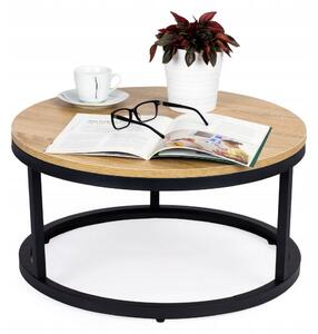 Kávový stolek ModernHome kulatý 60 x 60 x 31,5 cm, odstíny béžové
