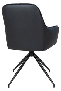 House Nordic Jídelní židle Harbo s otočným kloubem (Otočná židle z černého PU s černými nohami\nHN1223)