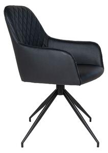 House Nordic Jídelní židle z PU s otočným kloubem, černá s černými nohami, HN1223 (Černá)