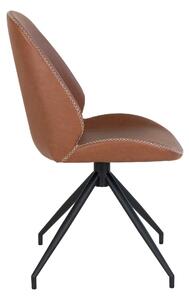 Vintage hnědá kožená otočná židle Galra