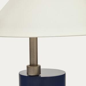 Modro bílá kovová stolní lampa Kave Home Shiva 42 cm