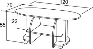 Bradop Oválný konferenční stolek Vít K12 pojízdný | Provedení: DB - dub bordeaux