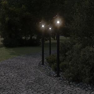 Venkovní stojací lampy 3 ks černé 120 cm nerezová ocel