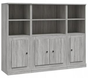 Vysoká dřevěná skříňka 132x35,5x103,5 šedý dub sonoma