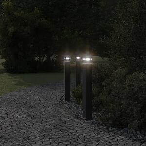 Venkovní stojací lampa se zásuvkou černá 80 cm hliník