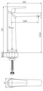 Cersanit Moduo - vysoká umývadlová batéria, chróm, S951-363