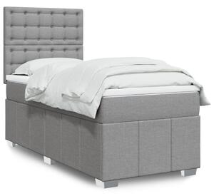 Box spring postel s matrací světle šedá 80 x 200 cm textil 3293809