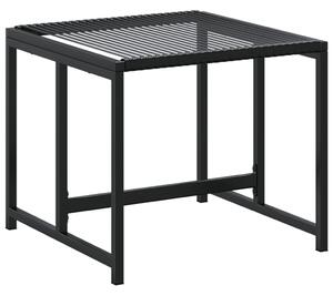 11dílný zahradní jídelní set černý polyratan