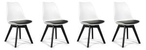 Bestent Sada židlí bílo-černá skandinávský styl DARK BASIC 3+1 ZADARMO!