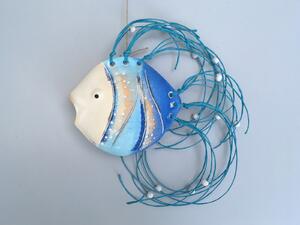 Ryba závěsná do prostoru velká modrá Keramika Andreas