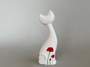 Kočka tančící malá - vlčí máky Keramika Andreas